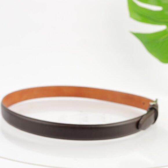 BKE Mens Belt Size 38 Dark Brown Leather Business Casual Silver Tone Buckle - Picture 3 of 12